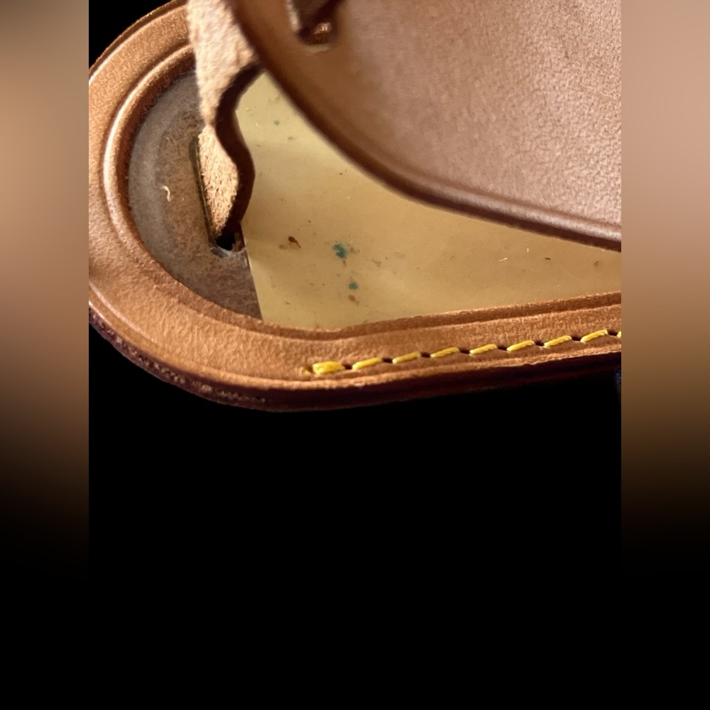 Authentic Louis Vuitton Tan Leather Luggage Travel Tag and Strap - Picture 8 of 12